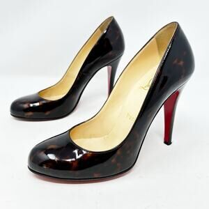 Christian Louboutin Ron Ron Tortoise Patent Leather Pumps Size 37